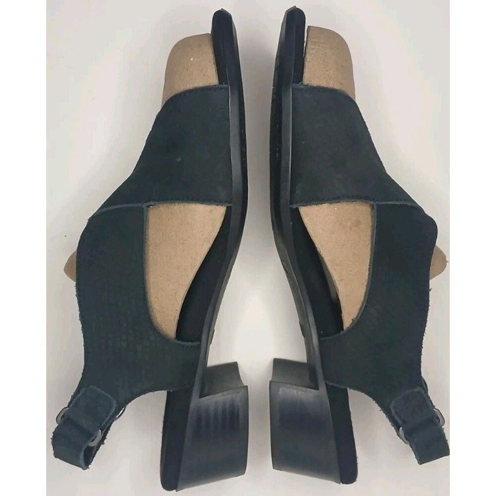 Munro Sz 7.5 WW Black Suede Crisscross Slingback Comfort Sandals Extra Wide NEW